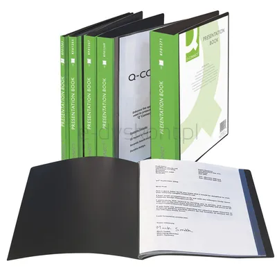 Teczka Ofertowa Q-Connect Z Kieszenią Opisową, Pp, A4, 460Mikr., 20 Koszulek, Czarna