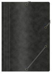 Office Products Teczka Z Gumką, Preszpan, A4, 390Gsm, 3-Skrz., Czarna 