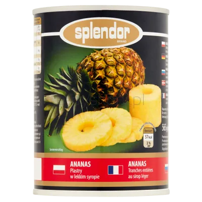 Splendor Ananas Plastry 565G