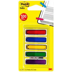 Post-It Zakładki indeksujące (684-ARR1), PP, 11,9x43,2mm, strzałka, 5x20 kart., mix kolorów 