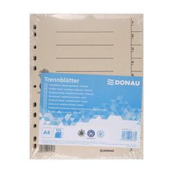 Donau Przekładka karton A4, 235x300mm, 1-10, 1 karta, jasnobrązowa
