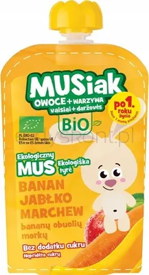 Mus Owocowo-Warzywny Banan Jabłko Marchew Bio 100 G