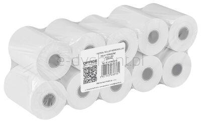 Rolki termiczne Office Products, 57mm x 20m, gr. 48 +/- 6, 10 szt., białe