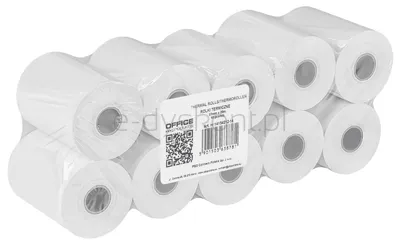 Rolki termiczne Office Products, 57mm x 20m, gr. 48 +/- 6, 10 szt., białe
