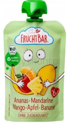 Fruchtbar Mus ananas, mandarynka, mango, jabłko, banan BIO 100 g