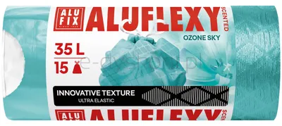 Worki na śmieci ALUFIX Aluflexy, zapach, LDPE, 35l, 15 szt., turkusowe
