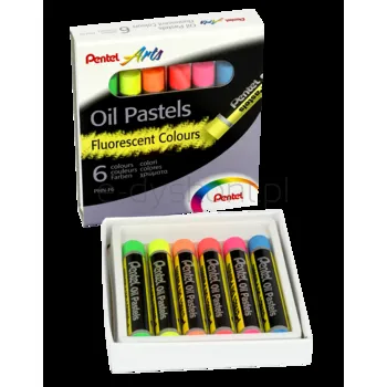 Pentel Pastele Olejne W 6 Kolorach Fluorescencyjnych, Phn-F6