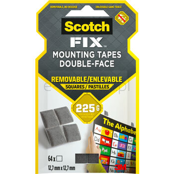 Scotch  Kwadraty Montażowe Wielokrotnego Użytku, 12,7 Mm X 12,7 Mm, 64 Kwadraty/Opakowanie