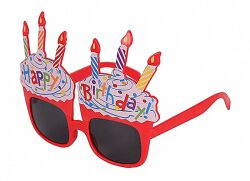 Okulary Part Go Happy Birthday, 15cm, mix kolorów