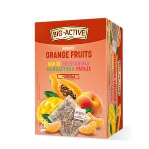 Big-Active Herbatka Owocowa Orange Fruits Mango, Brzoskwinia, Mandarynka, Papaja + Kurkuma 20Torebek X 2G/40G