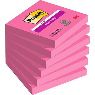 Bloczek Samoprzylepny Post-It Super Sticky (654-6Ss-Pnk), 76X76Mm, 1X90 Kart., Fuksja