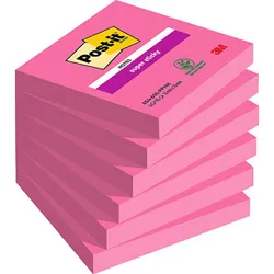 Post-It Karteczki samoprzylepne Super sticky, (654-6SS-PNK), 76x76mm, 1x90 kart., fuksja 