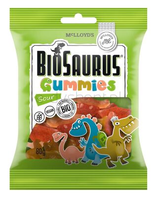 Biosaurus Żelki Kwaśne Bezgl. Bio 80 G Biosaurus