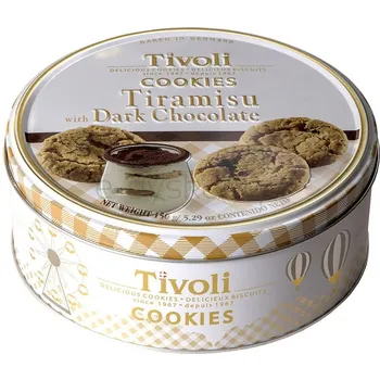 Tivoli Duńskie kruche ciastka Tiramisu z kawałkami ciemnej czekolady 150g