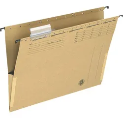 Q-Connect Teczka zawieszkowa z boczkami, karton, A4, 250gsm, jasnobrązowa