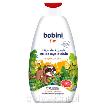 Bobini Fun Płyn Do Kąpieli I Żel Do Mycia Wysoka Piana O Zapachu Cytrusów 500Ml