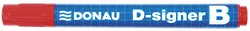 Marker do tablic DONAU D-Signer, okrągły, 2-4mm (linia), zawieszka, czerwony