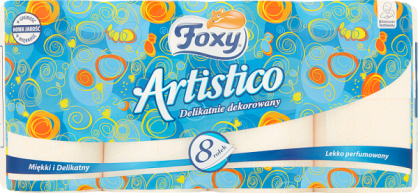 Foxy Artistico Papier Toaletowy Delikatnie Dekorowany Brzoskwiniowy 8 Rolek