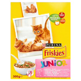 Friskies Junior Z Pyszną Mieszanką Kurczaka I Indyka Z Mlekiem I Z Warzywami 300G