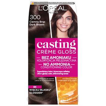 L'Oreal Paris Casting CreMe Gloss Farba Do Włosów 300 Ciemny Brąz 180 Ml