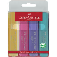 Faber-Castell Zakreślacz 1546 pastel 4 kolory w etui plastikowym