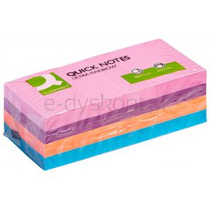 Q-Connect Bloczek samoprzylepny Rainbow, 38x51mm, 3x4x100 kart., mix kolorów