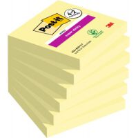 Post-It Karteczki samoprzylepne Super Sticky (654-P6SSCY-EU), 76x76mm, 4+2x90 kart., żółte, 2 bloczki GRATIS [BIURO]