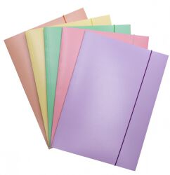 Office Products Teczka Z Gumką Pastel, Karton/Lakier, A4, 300Gsm, 3-Skrz., Mix Kolorów