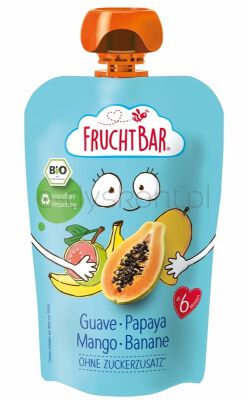 Fruchtbar Mus gujawa, papaja, mango, banan BIO 100 g