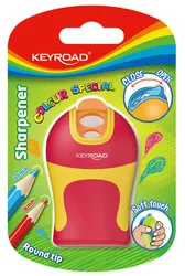 Keyroad Temperówka Colour Special Soft Touch, plastikowa, podwójna, ostrzenie zaokrąglone, blister, mix kolorów