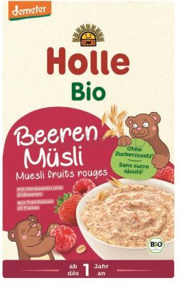 Holle Kaszka musli malina-truskawka, bezMleczna po 12 miesiącu życia BIO 200 g