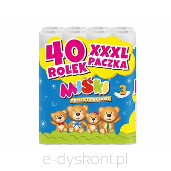 Miśki Papier Toaletowy 40 Rolek 3-Warstwowy