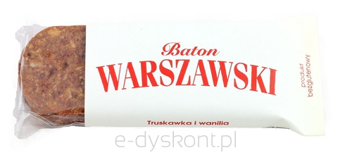 Baton Truskawkowy Z Wanilią Bezglutenowy 50 G - Baton Warszawski [BIO]