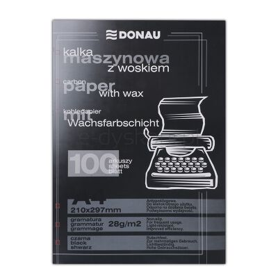 Donau Kalka maszynowa z woskiem, A4, 100szt., czarna