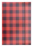 Office Products Teczka Z Gumką, Karton/Lakier, A4, 320Gsm, 3-Skrz., Mix Kolorów W Kratę - 2
