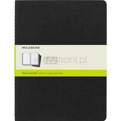 Zestaw 3 Zeszytów Moleskine Cahier Journals XL (19x25cm) gładki, 120 stron, czarny
