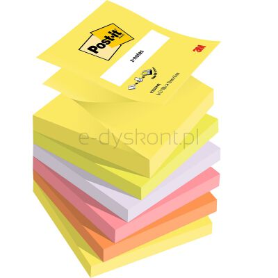 Post-It Karteczki Samoprzylepne Z-Notes, 76X76Mm, 6X100 Kart., Mix Kolorów Neonowych 