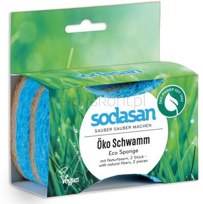 Sodasan Zmywaki gąbczaste, biodegradowalne 2szt (108x70x25mm)