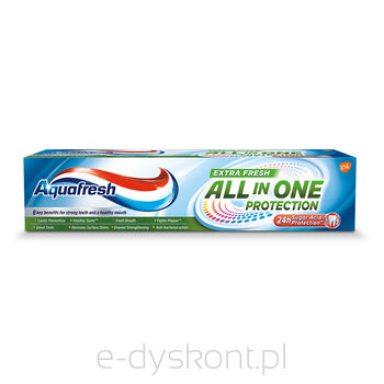 Aquafresh Pasta Do Zębów All In One Protection Pure Breath Odświeżająca Z Fluorem 100 Ml