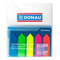 Donau Zakładki indeksujące PP, 12x45mm, strzałka, 5x25 kart., mix kolorów [BIURO]