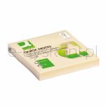 Q-Connect Bloczek Samoprzylepny 100% Recycled, 76X76Mm, 100 Kart., Żółty - 2