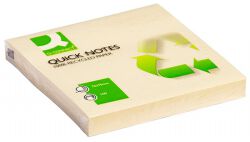 Q-Connect Bloczek Samoprzylepny 100% Recycled, 76X76Mm, 100 Kart., Żółty