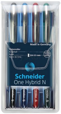 Schneider Pióro Kulkowe One Hybrid N 0,5 Mm, W Etui 4 Szt., Miks Kolorów