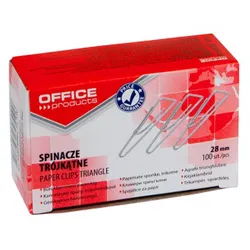 Office Products Spinacze trójkątne 28mm, 100szt., srebrne