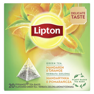 Lipton Herbata O Smaku Mandarynka I Pomarańcza Herbata Zielona Aromatyzowana 36 G (20 Torebek)