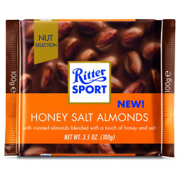 Ritter Sport Czekolada Mleczna z całymi migdałami solonymi w miodzie 100g