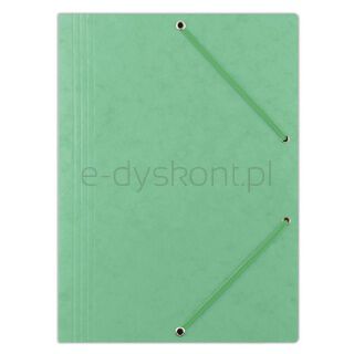Office Products Teczka z gumką, preszpan, A4, 390gsm, 3-skrz., jasnozielona