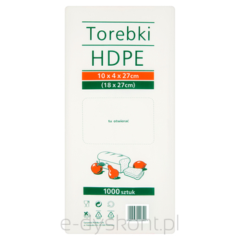 Torebki Hdpe 10X4X27 Cm (18X27 Cm) 1000 Sztuk