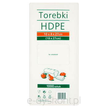 Torebki Hdpe 10X4X27 Cm (18X27 Cm) 1000 Sztuk