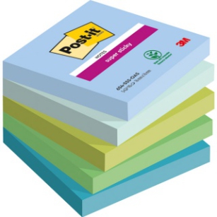 Karteczki Samoprzylepne Post-It Super Sticky, Oasis, 76X76Mm, 5X90 Kart.